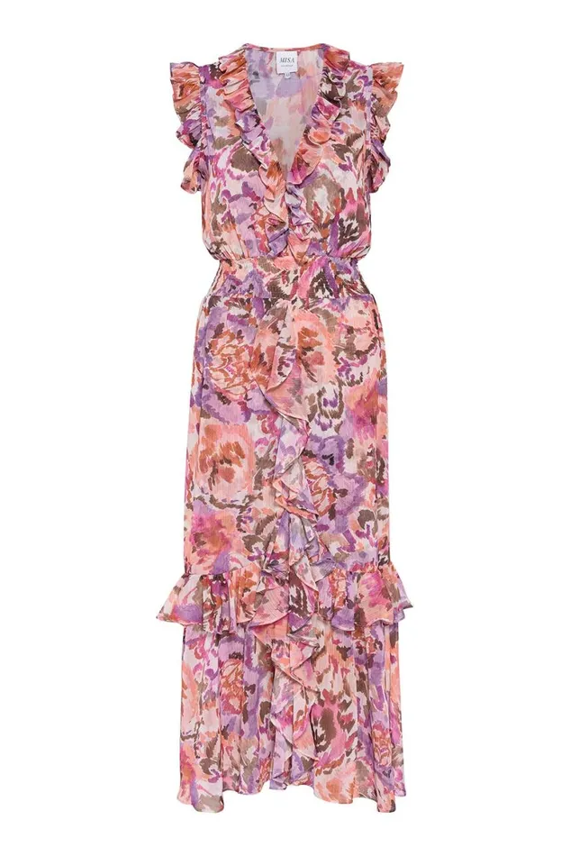 Women MISA Los Angeles Dresses KIDADA DRESS Sunset Blooms