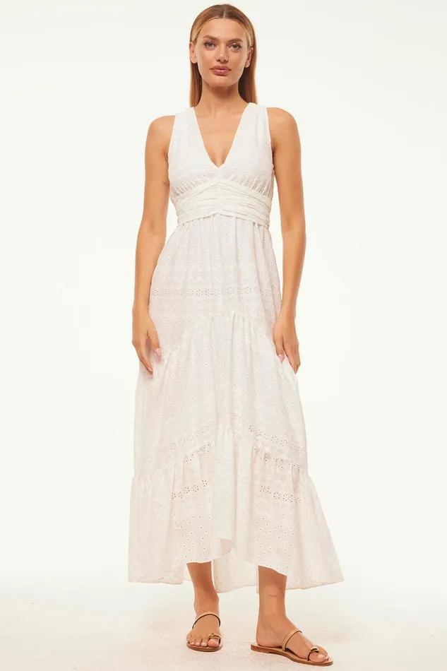 Women MISA Los Angeles Dresses KSENIA DRESS White Eyelet