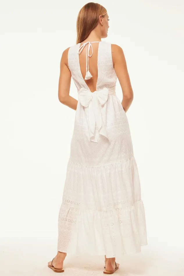 Women MISA Los Angeles Dresses KSENIA DRESS White Eyelet