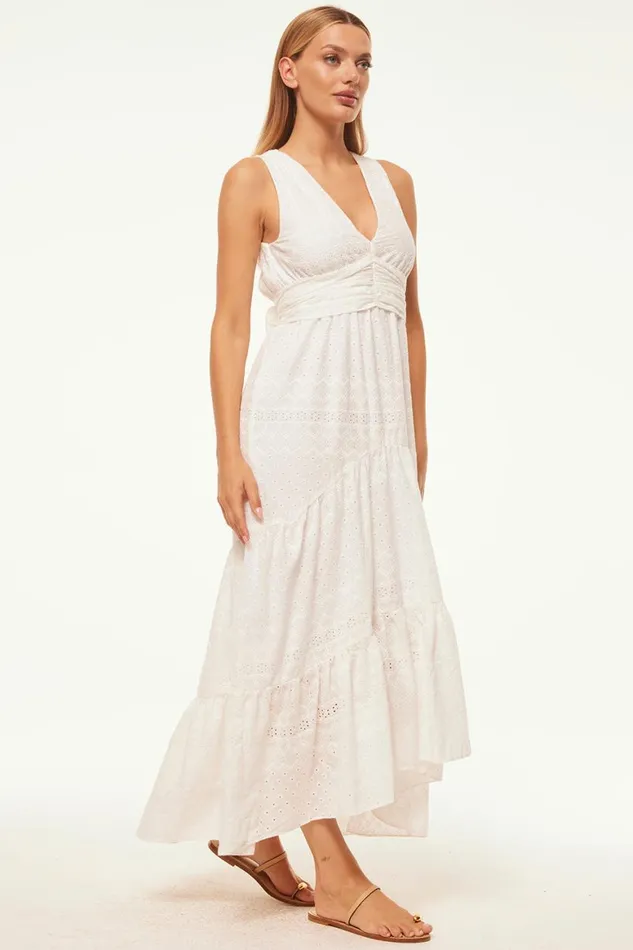 Women MISA Los Angeles Dresses KSENIA DRESS White Eyelet