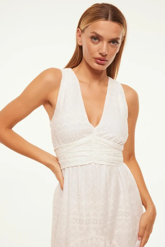 Women MISA Los Angeles Dresses KSENIA DRESS White Eyelet