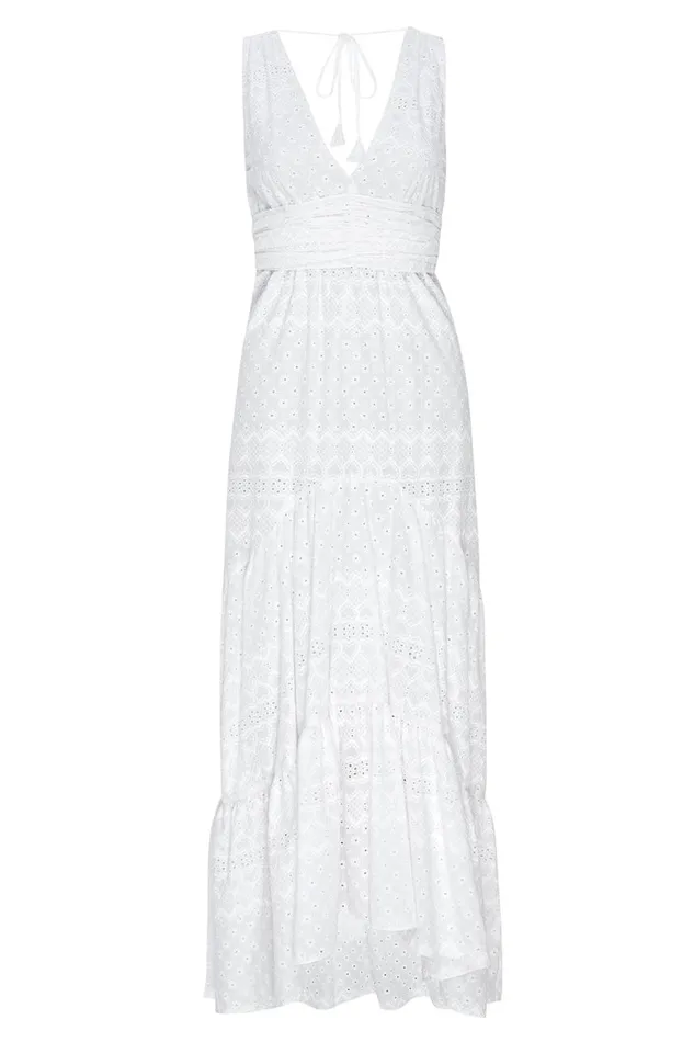 Women MISA Los Angeles Dresses KSENIA DRESS White Eyelet
