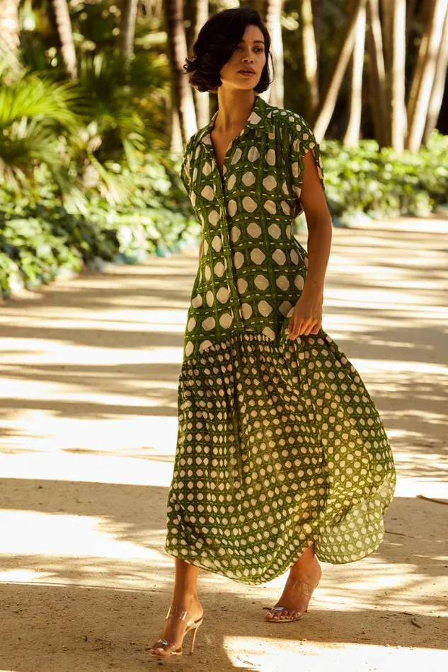 Women MISA Los Angeles Dresses LAURA DRESS Rattan Tile Mix