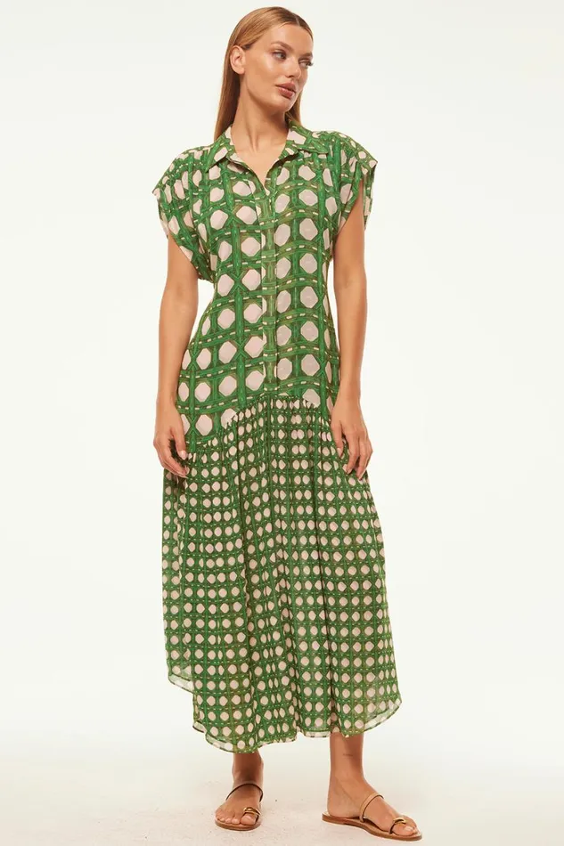 Women MISA Los Angeles Dresses LAURA DRESS Rattan Tile Mix