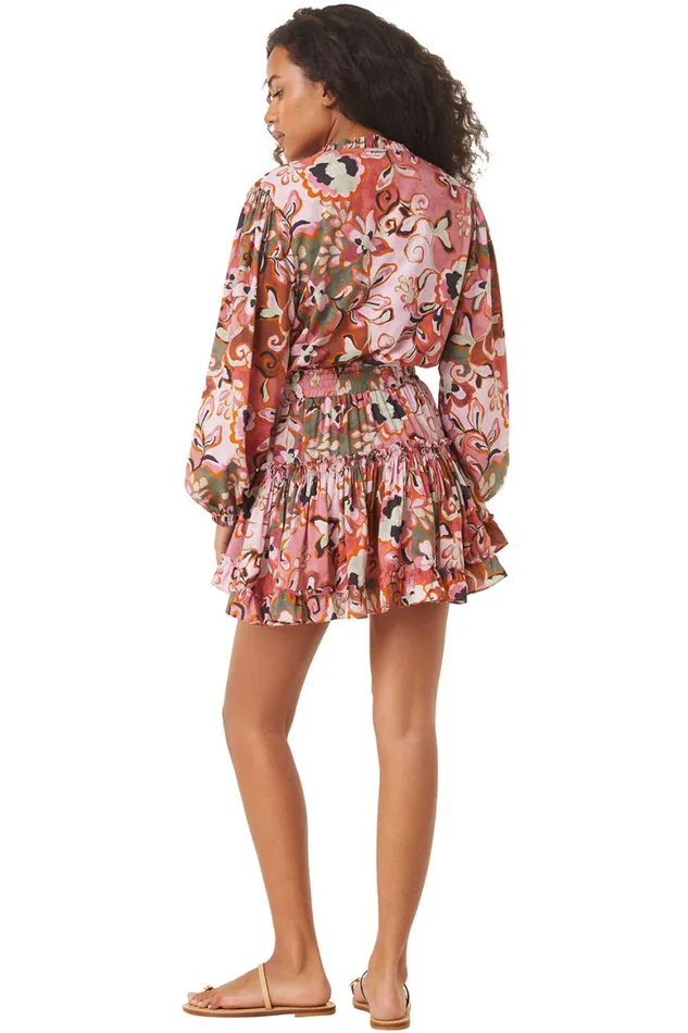 Women MISA Los Angeles Dresses LORENA DRESS Resort Batik Cotton Rayon