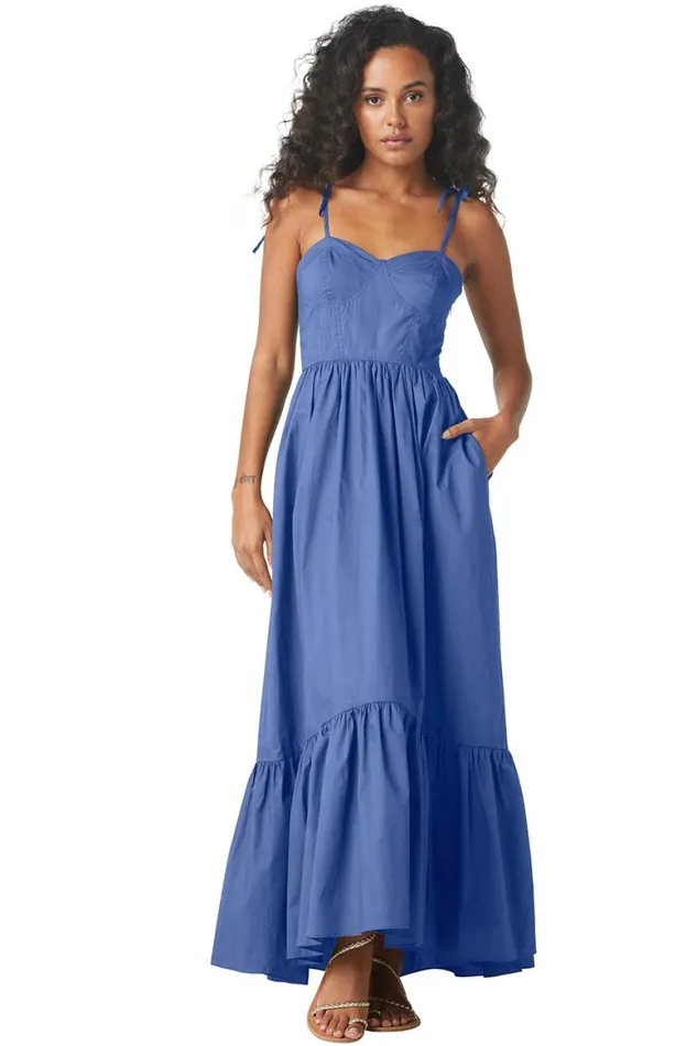 Women MISA Los Angeles Dresses MAGNOLIA DRESS Indigo Blue