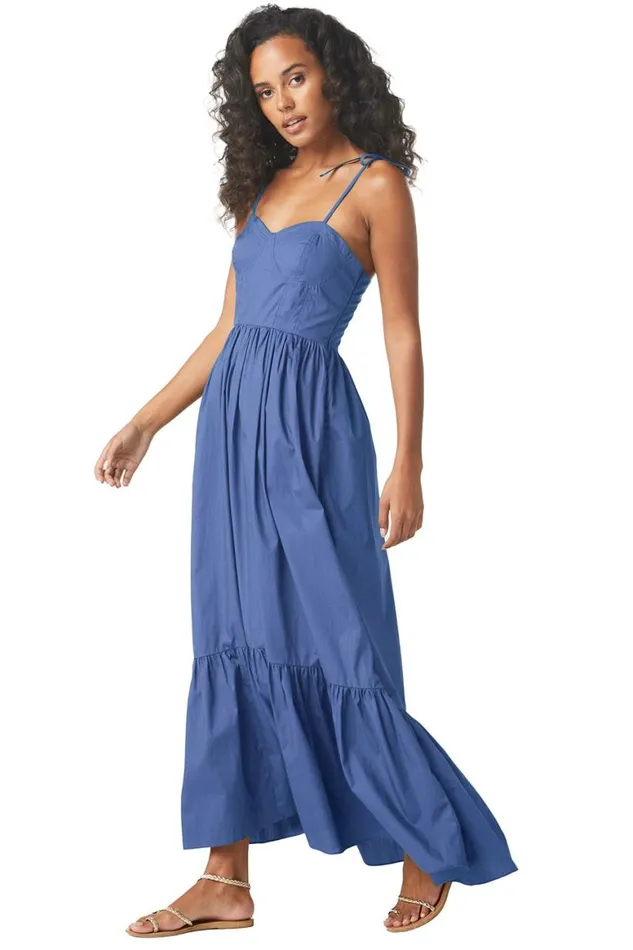 Women MISA Los Angeles Dresses MAGNOLIA DRESS Indigo Blue