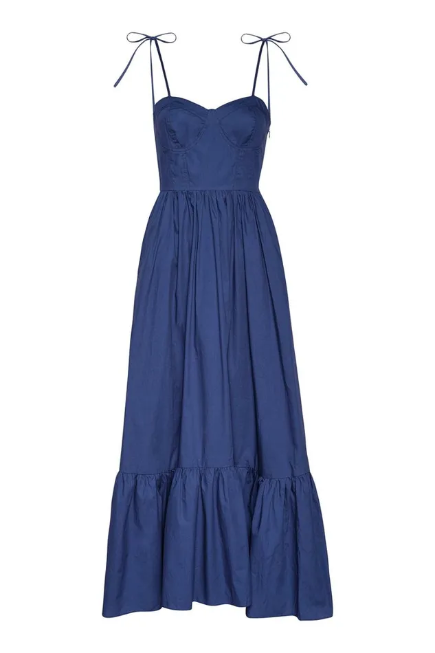 Women MISA Los Angeles Dresses MAGNOLIA DRESS Indigo Blue