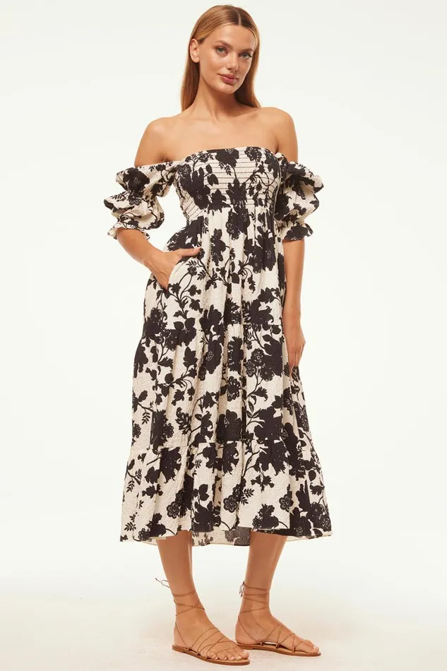 Women MISA Los Angeles Dresses MARGARITA DRESS Flora Negra