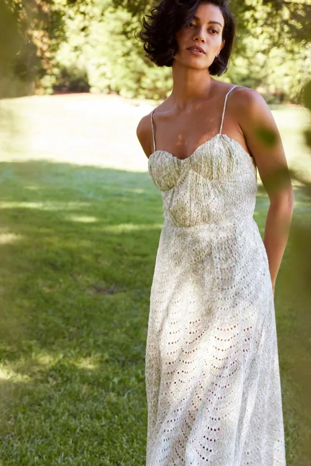 Women MISA Los Angeles Dresses MARINA DRESS Dewdrop Eyelet