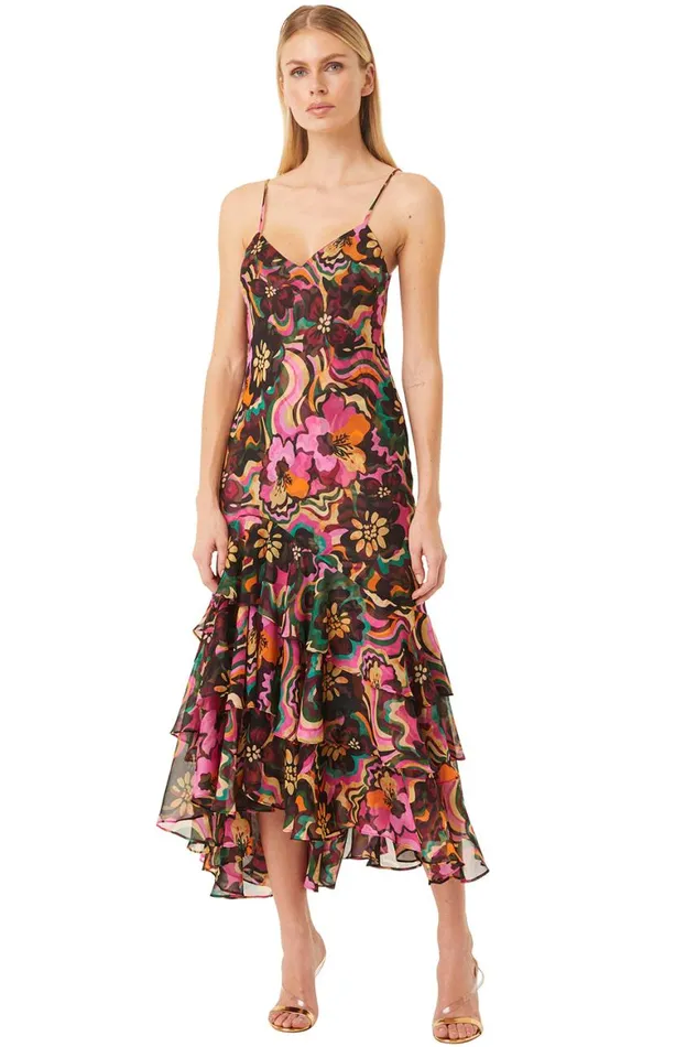 Women MISA Los Angeles Dresses MARISA DRESS Flora Groove Chiffon