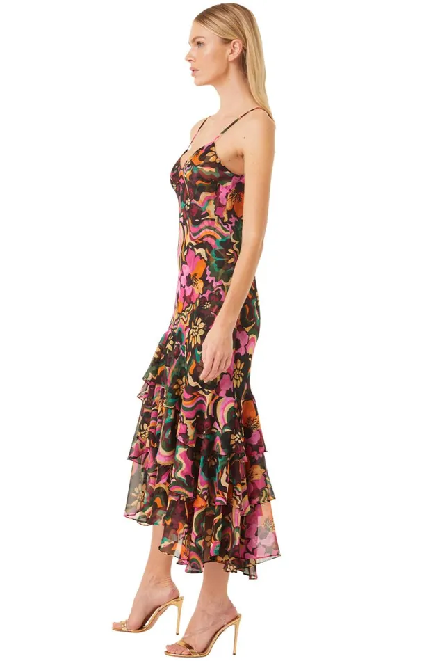 Women MISA Los Angeles Dresses MARISA DRESS Flora Groove Chiffon