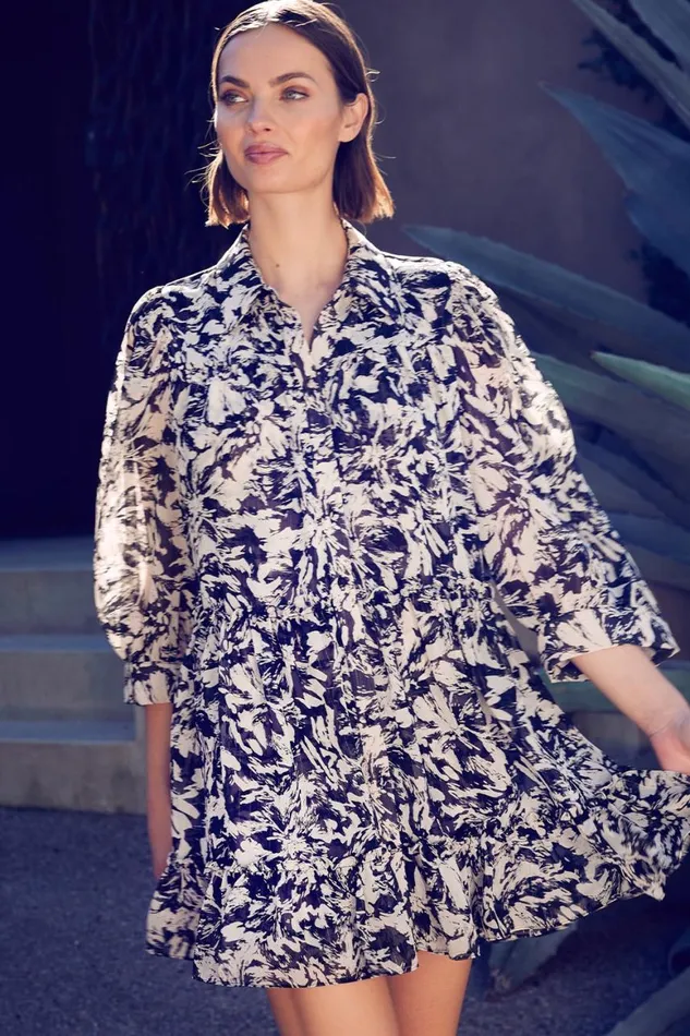 Women MISA Los Angeles Dresses MITA DRESS Tonal Abstract