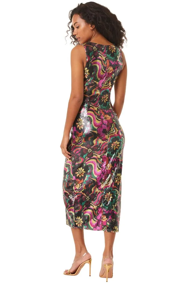 Women MISA Los Angeles Dresses NAKIA DRESS Flora Groove Sequin