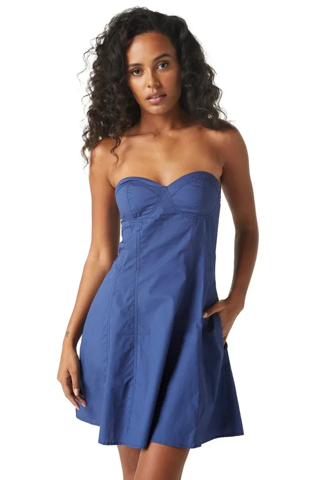 Women MISA Los Angeles Dresses NISHA DRESS Indigo Blue