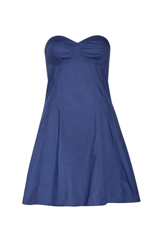 Women MISA Los Angeles Dresses NISHA DRESS Indigo Blue