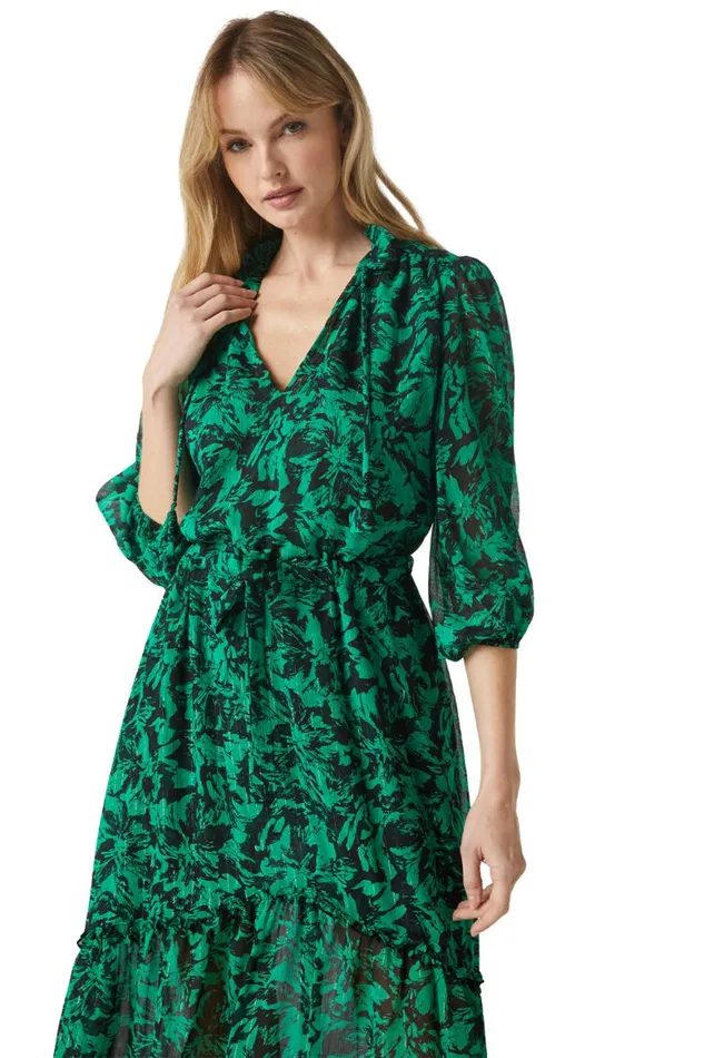 Women MISA Los Angeles Dresses OLIVIA DRESS Emerald Abstract