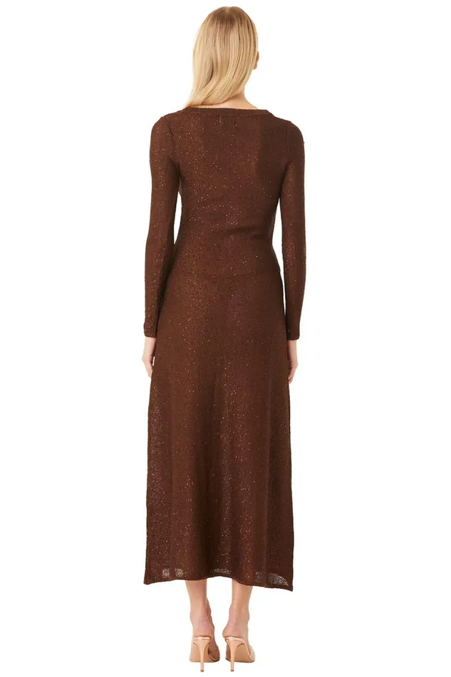 Women MISA Los Angeles Dresses RAFAEL CARDIGAN Chocolate Shimmer