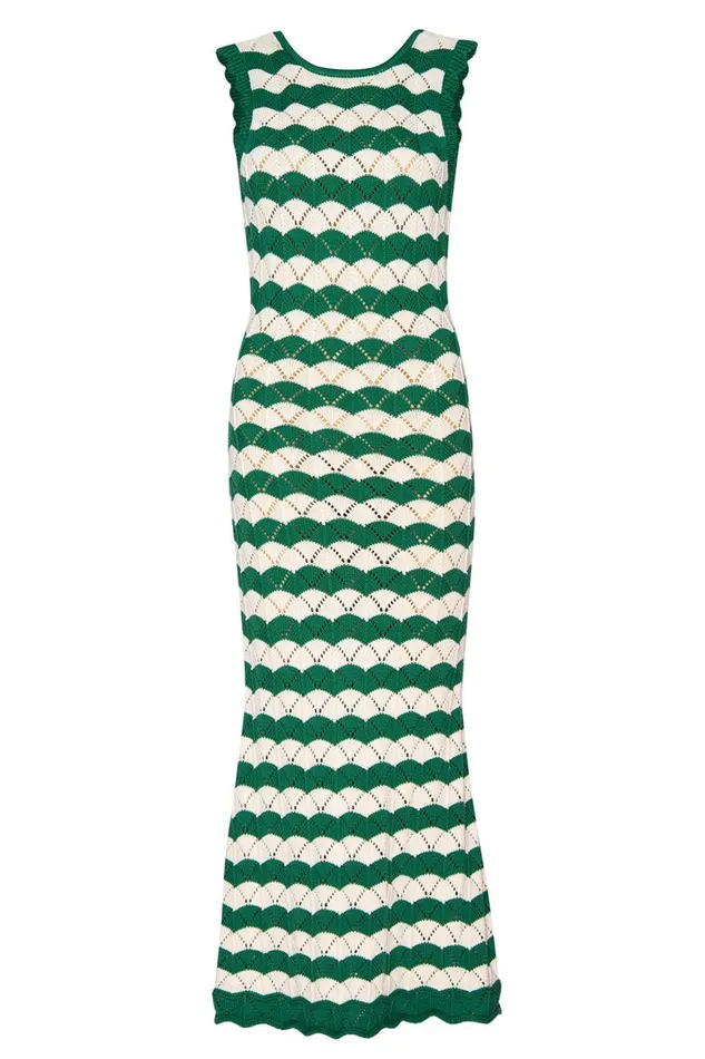 Women MISA Los Angeles Dresses ROSALBA DRESS Emerald Stripe