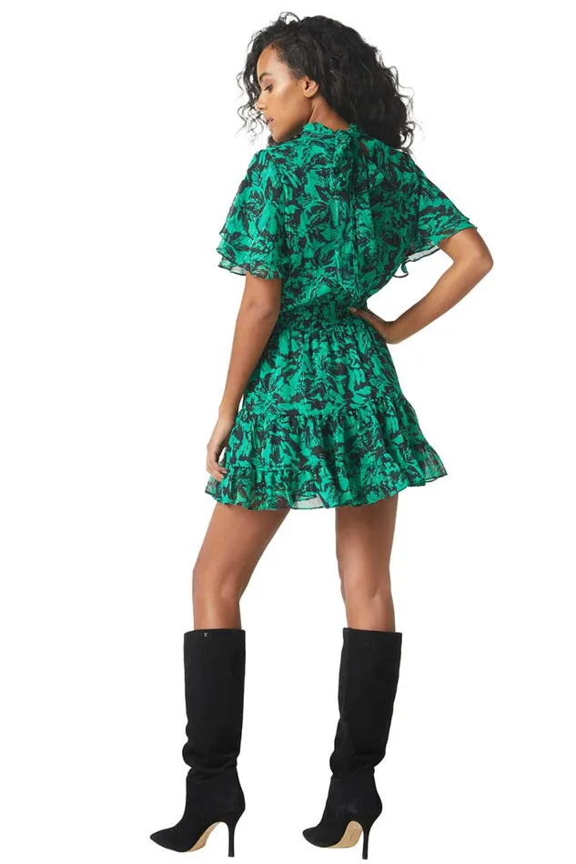 Women MISA Los Angeles Dresses SAFFIE DRESS Emerald Abstract