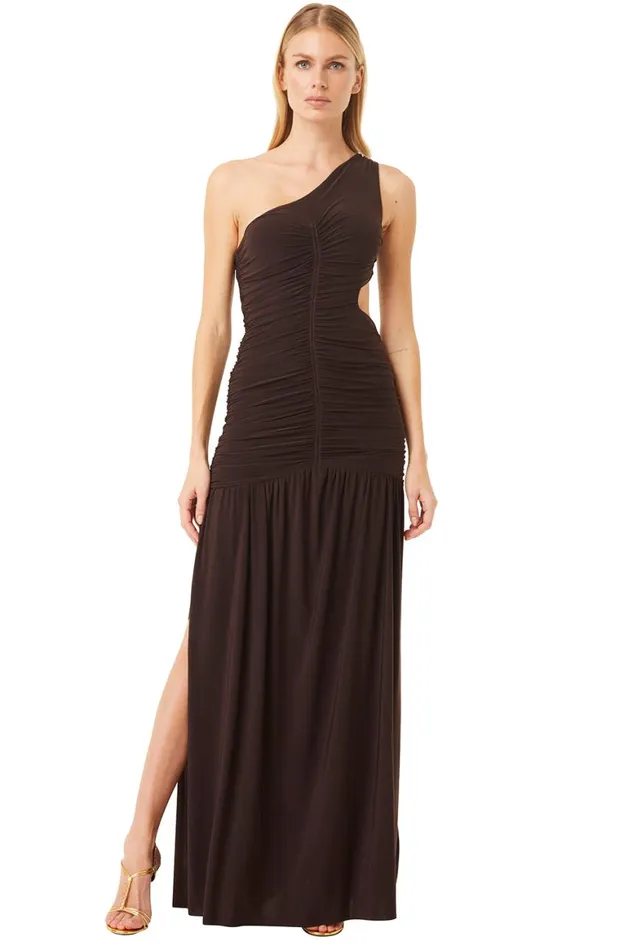 Women MISA Los Angeles Dresses SAMSARA DRESS Espresso
