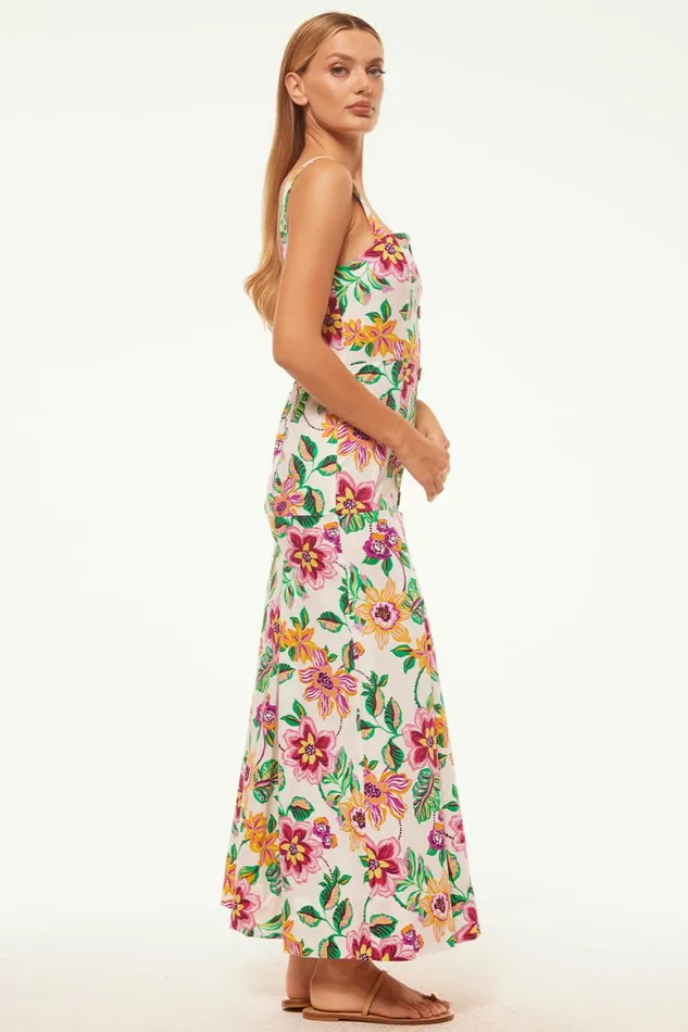 Women MISA Los Angeles Dresses SILVANA DRESS Flora Exotica Cotton Poplin