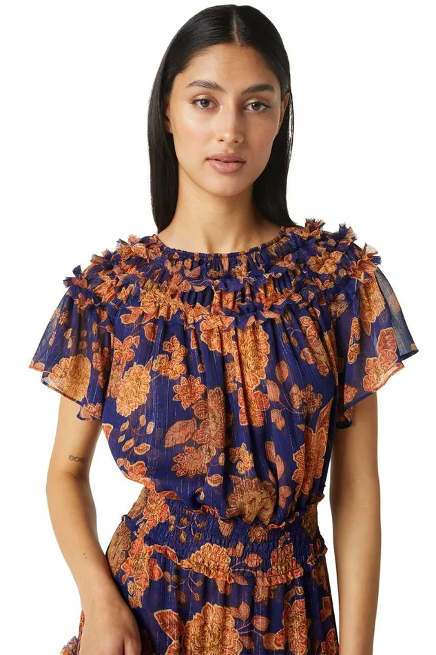 Women MISA Los Angeles Dresses SUKI DRESS Blue Marigold