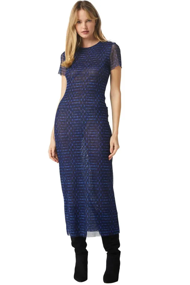 Women MISA Los Angeles Dresses VANESSA DRESS Midnight Shibori