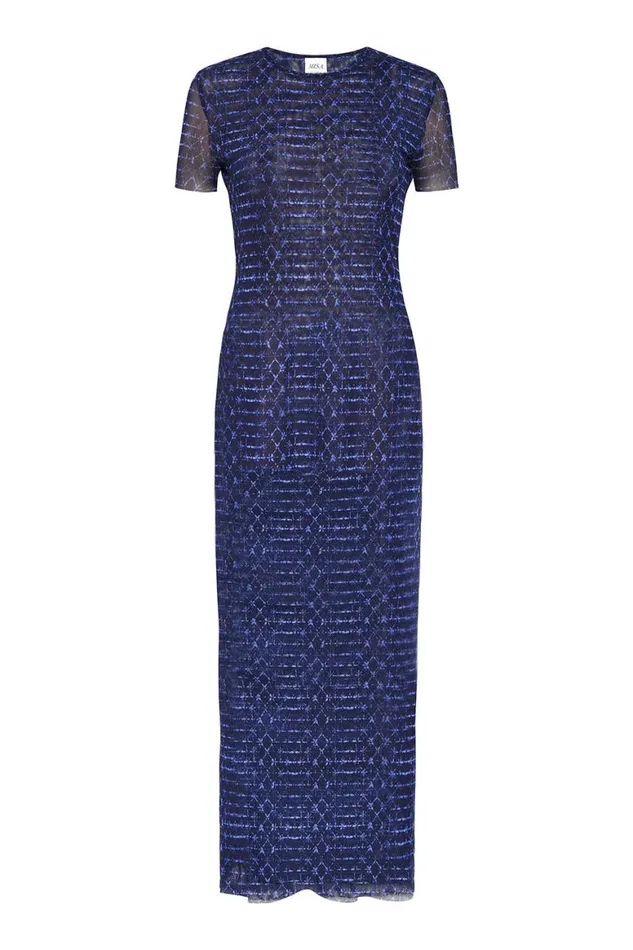 Women MISA Los Angeles Dresses VANESSA DRESS Midnight Shibori