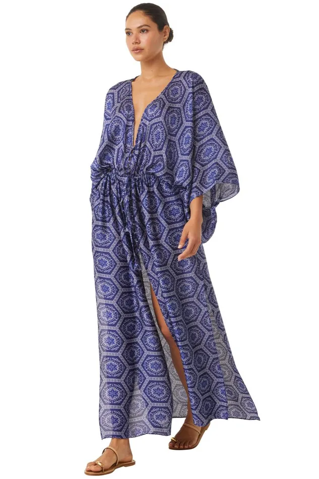 Women MISA Los Angeles Dresses VERUSCHKA ROBE Lapis Tile