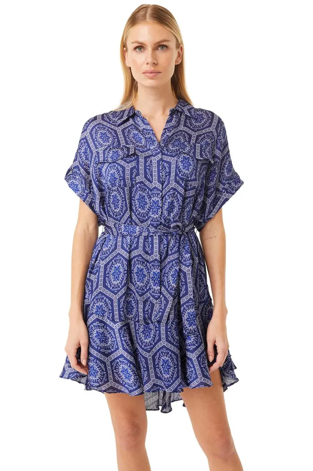 Women MISA Los Angeles Dresses VIENNA DRESS Lapis Tile