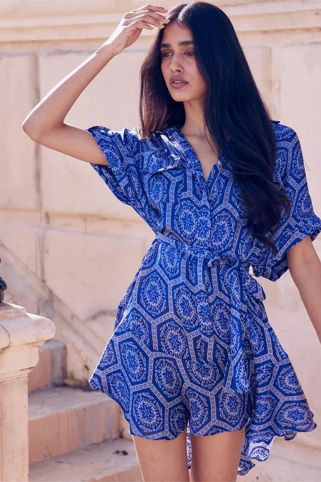 Women MISA Los Angeles Dresses VIENNA DRESS Lapis Tile