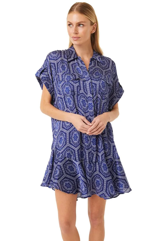 Women MISA Los Angeles Dresses VIENNA DRESS Lapis Tile