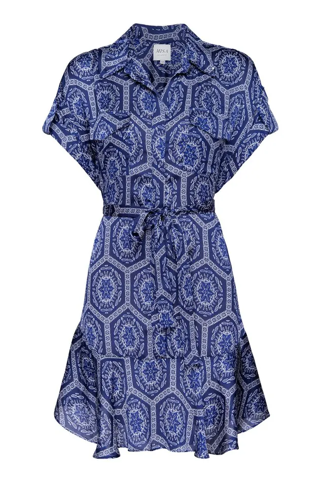Women MISA Los Angeles Dresses VIENNA DRESS Lapis Tile