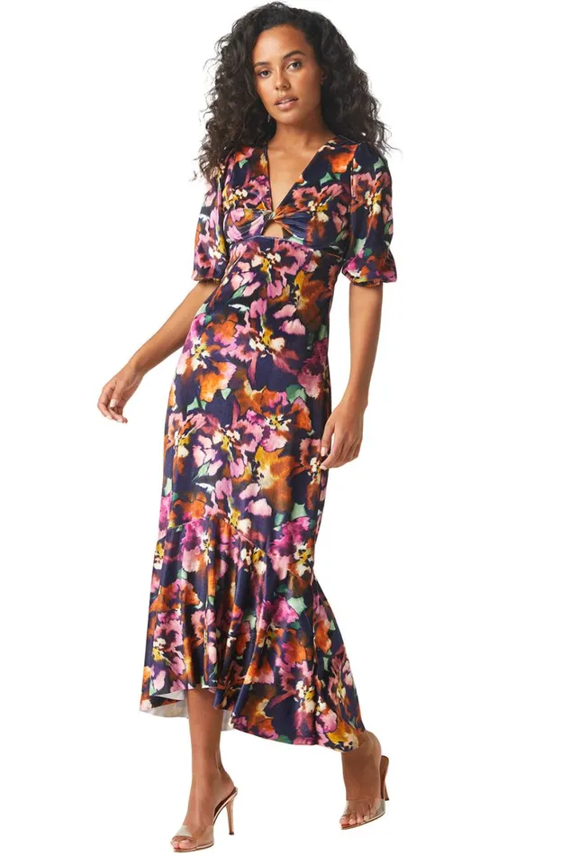 Women MISA Los Angeles Dresses WALLIS DRESS Libra Fleur Velvet