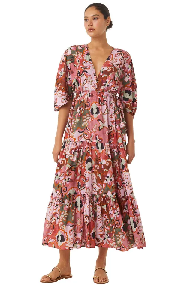 Women MISA Los Angeles Dresses YSA DRESS Resort Batik Cotton Rayon