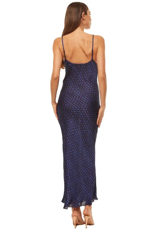 Women MISA Los Angeles Dresses ZIA DRESS Midnight Shibori