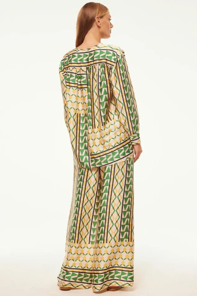 Women MISA Los Angeles Pants FILOMENA PANT Limoncello Geo Satin