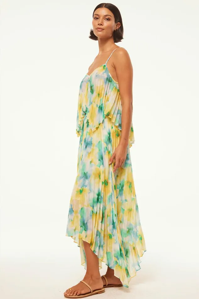 Women MISA Los Angeles Skirts and Shorts AVRA SKIRT Citron Watercolor
