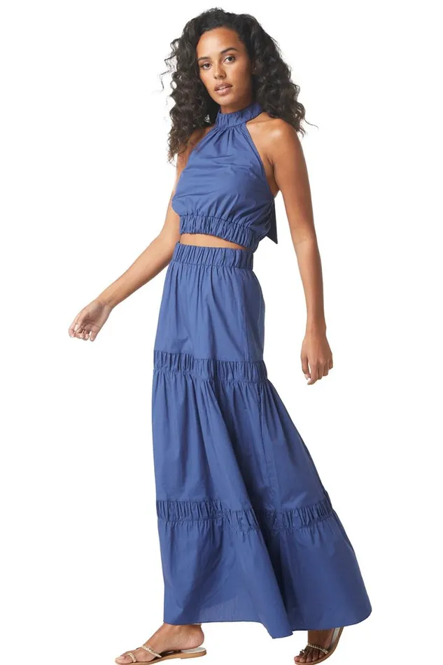 Women MISA Los Angeles Skirts and Shorts CAMPOS SKIRT Indigo Blue