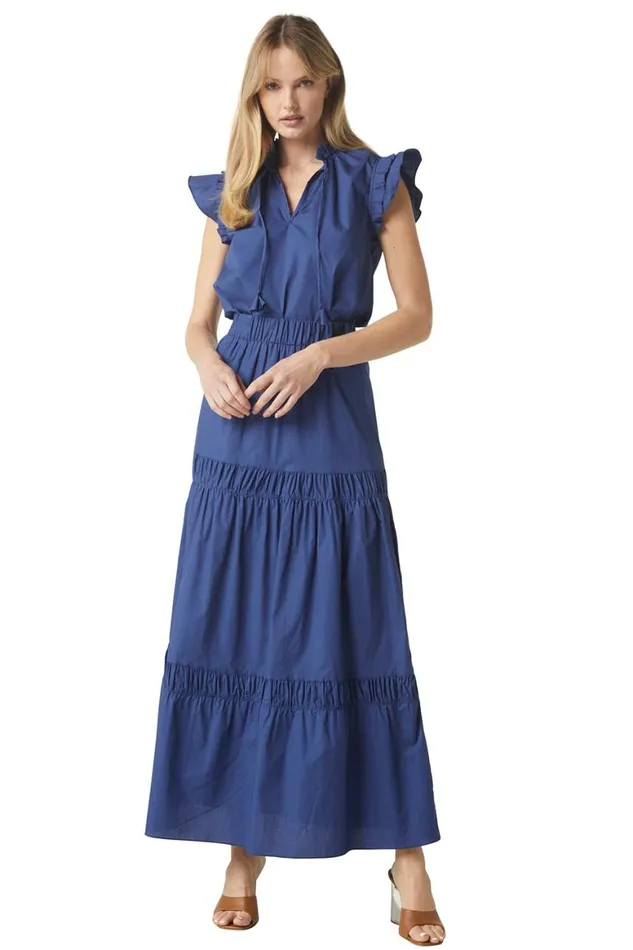 Women MISA Los Angeles Skirts and Shorts CAMPOS SKIRT Indigo Blue