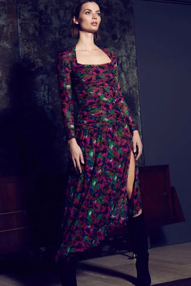 Women MISA Los Angeles Skirts and Shorts DANIA SKIRT Jewel Tone Flora