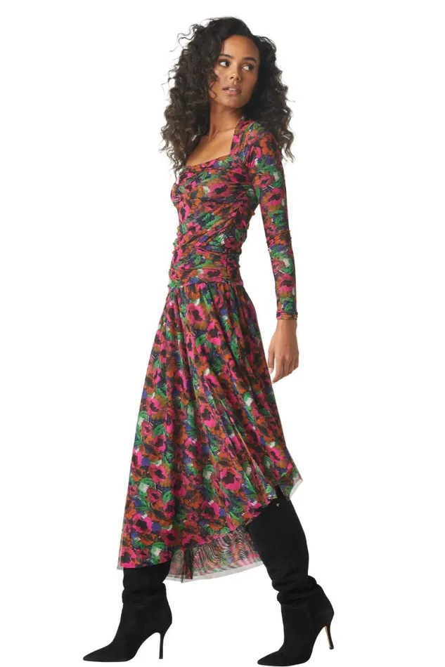 Women MISA Los Angeles Skirts and Shorts DANIA SKIRT Jewel Tone Flora