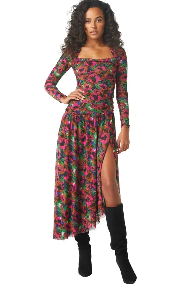 Women MISA Los Angeles Skirts and Shorts DANIA SKIRT Jewel Tone Flora
