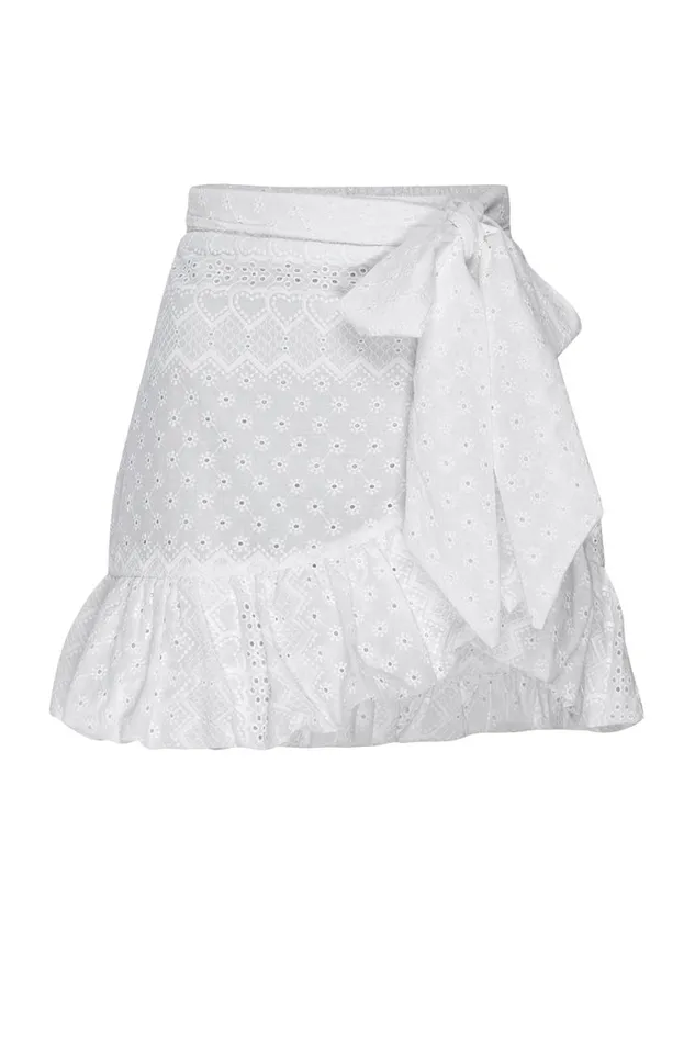 Women MISA Los Angeles Skirts and Shorts EDEN SKIRT White Eyelet