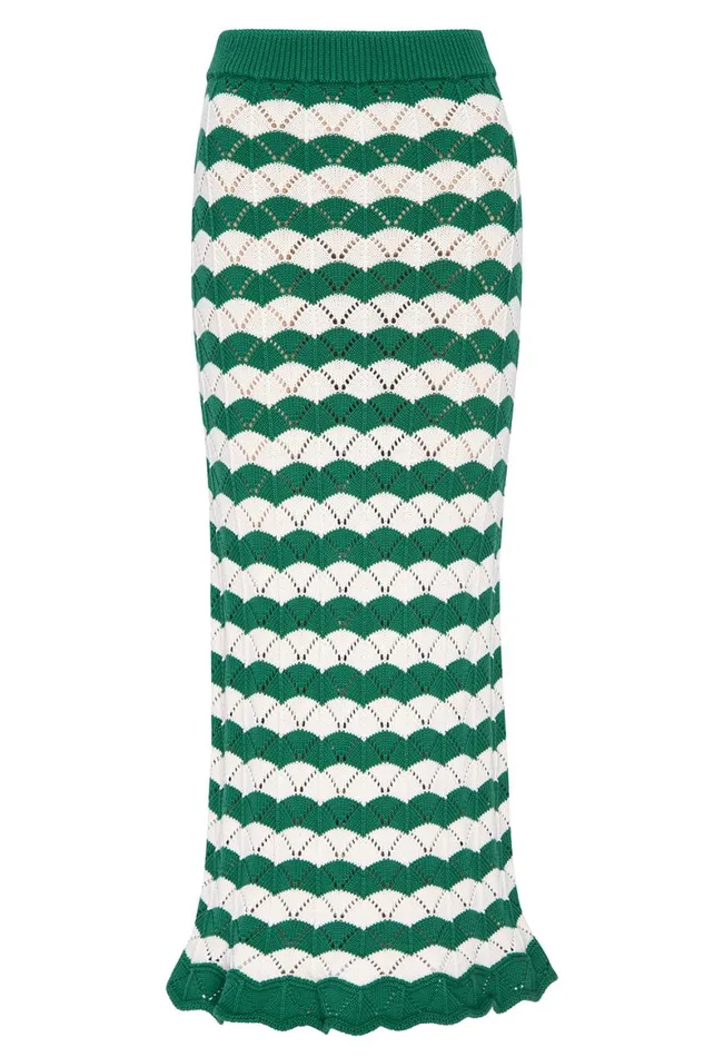 Women MISA Los Angeles Skirts and Shorts MELINA SKIRT Emerald Stripe