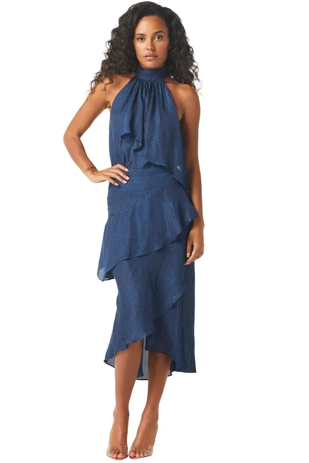 Women MISA Los Angeles Skirts and Shorts ODETTE SKIRT Cerulean Dot