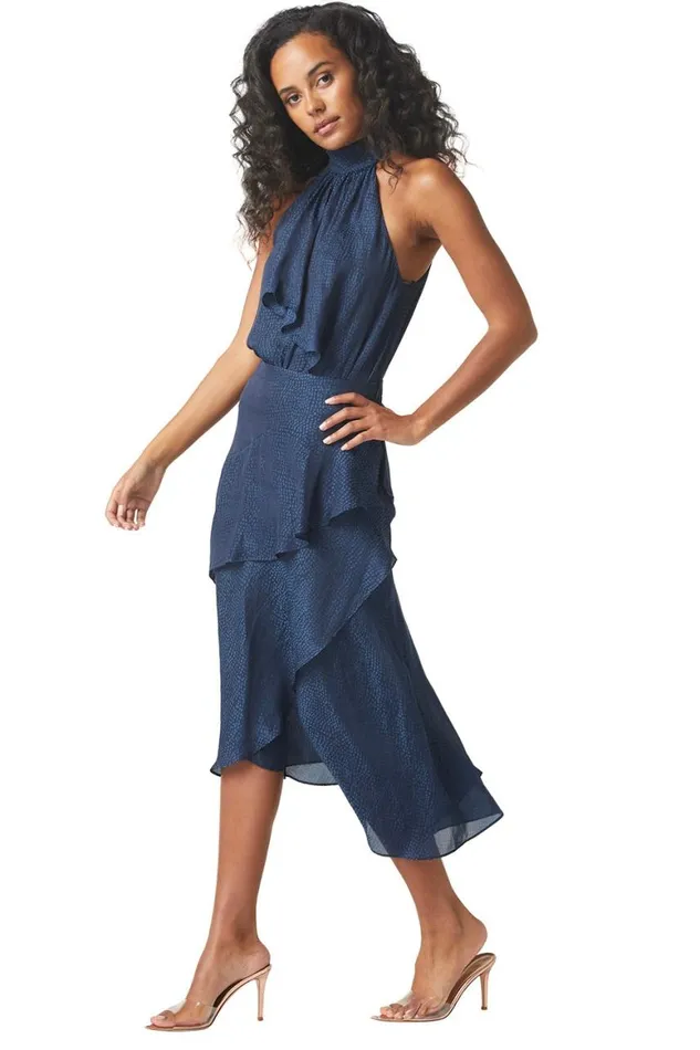 Women MISA Los Angeles Skirts and Shorts ODETTE SKIRT Cerulean Dot