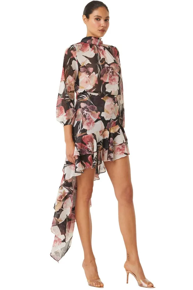 Women MISA Los Angeles Skirts and Shorts SKY SKIRT Flora Tropical Black