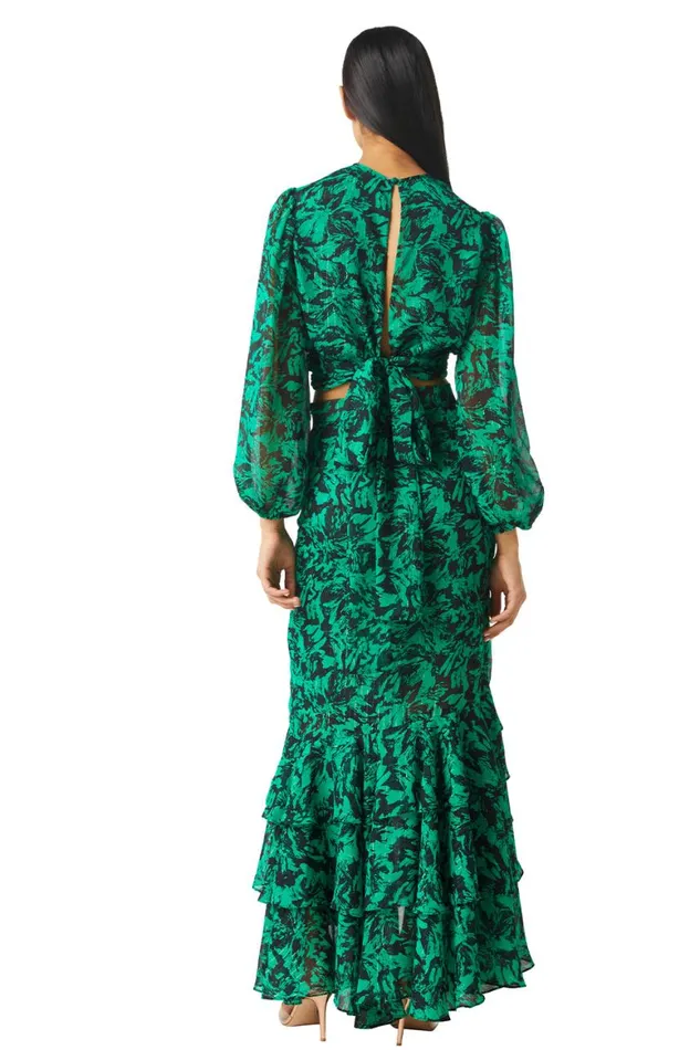 Women MISA Los Angeles Skirts and Shorts VERONIQUE SKIRT Emerald Abstract
